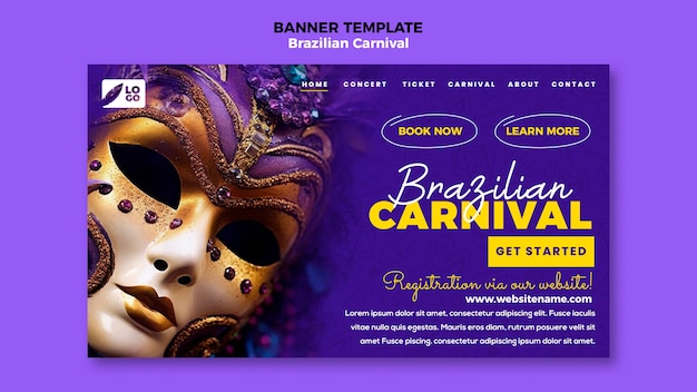 Free PSD brazilian carnival template design