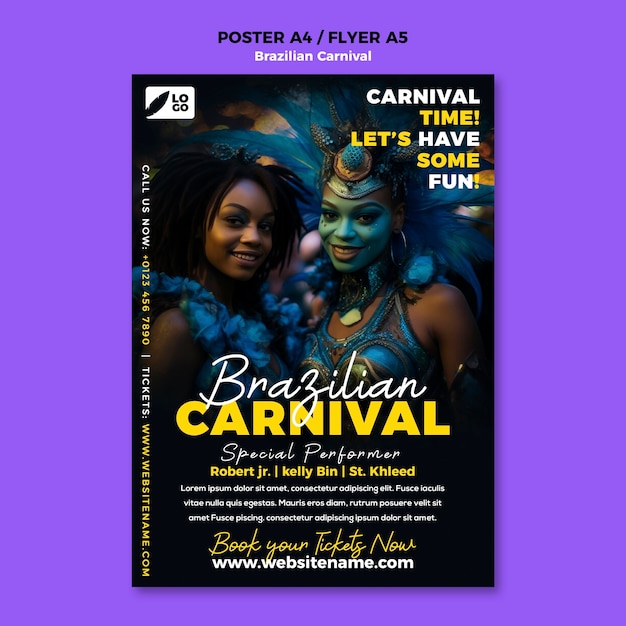 Brazilian carnival template design