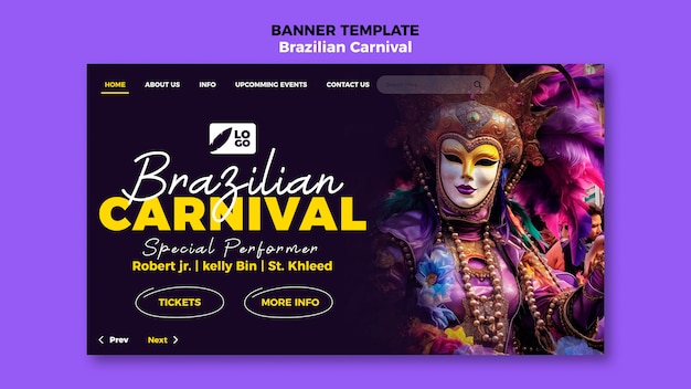 Free PSD brazilian carnival template design