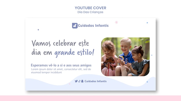 Free PSD brazilian children's day youtube cover template