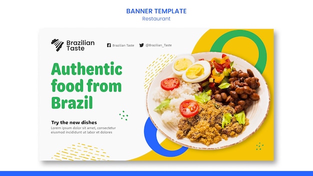 Brazilian food banner design template