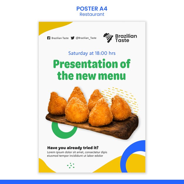 브라질 음식 포스터 디자인 서식 파일