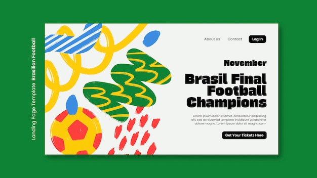 Free PSD brazilian football  template design