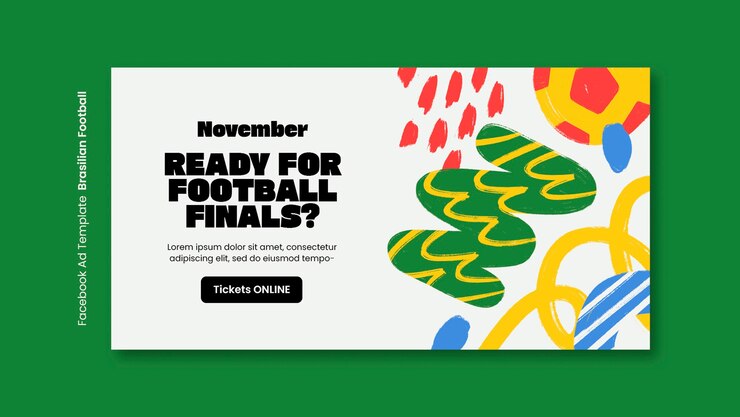 無料PSD ブラジルのサッカーのテンプレートデザイン