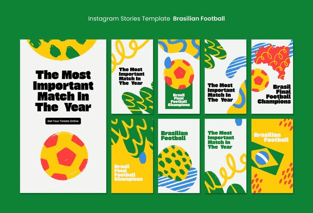 ブラジルのサッカーのテンプレートデザイン