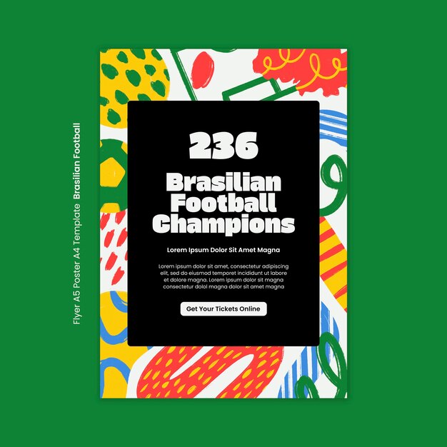 ブラジルのサッカーのテンプレートデザイン