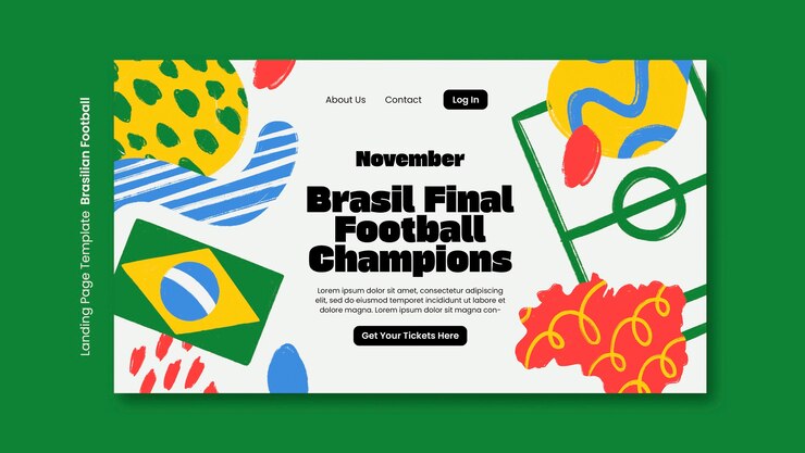 無料PSD ブラジルのサッカーのテンプレートデザイン