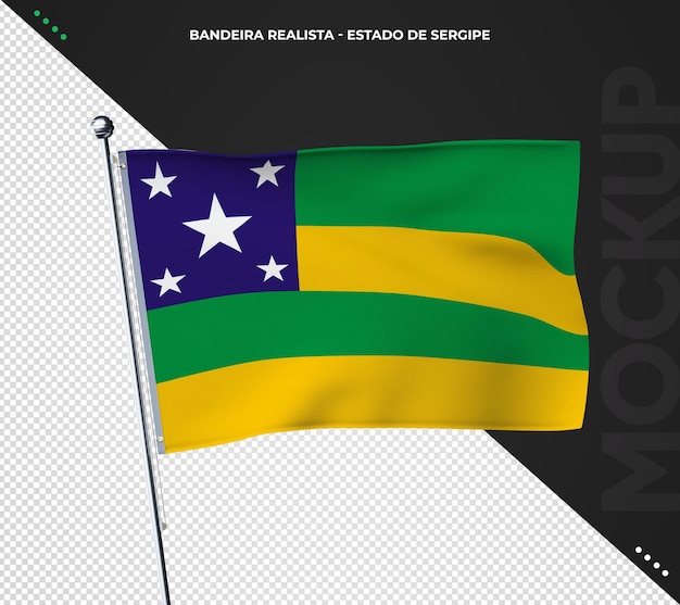 PSD gratuito bandiera dello stato brasiliano 3d realistico sergipe brasile.