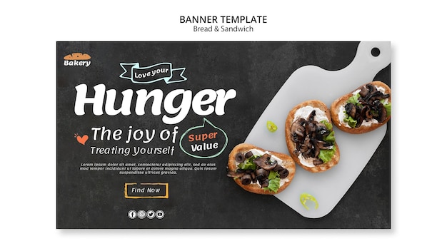 無料PSD パンとサンドイッチのバナー