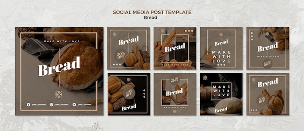 Free PSD bread business social media post