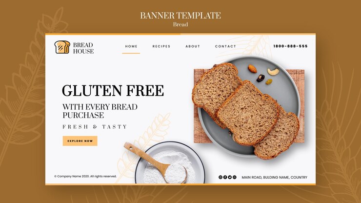 Free PSD bread concept banner template