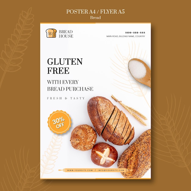 Bread Concept Flyer Template: Eye-catching Design for Your Bakery Business