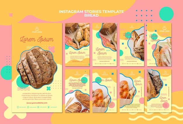 無料PSD パンのコンセプトinstagramストーリーテンプレート