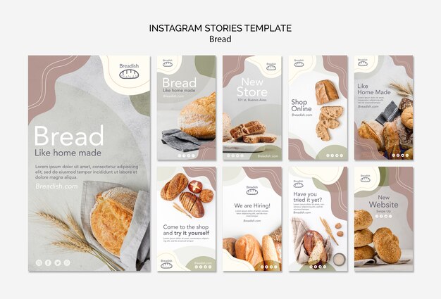 bread concept instagram stories template