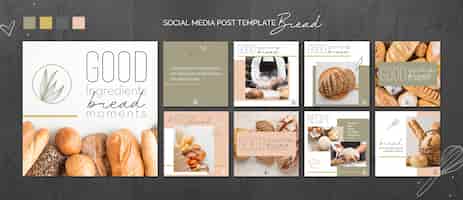 Free PSD bread concept social media post template
