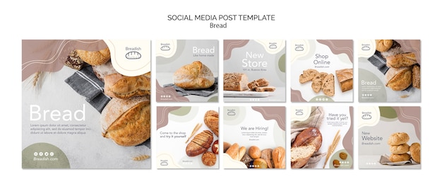 Bread concept social media post template