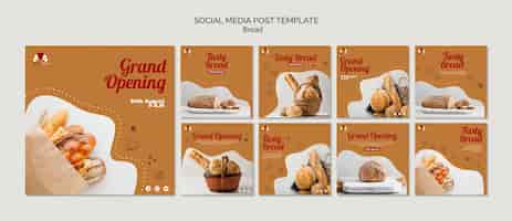 Free PSD bread concept social media post template