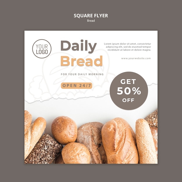 Bread flyer template design