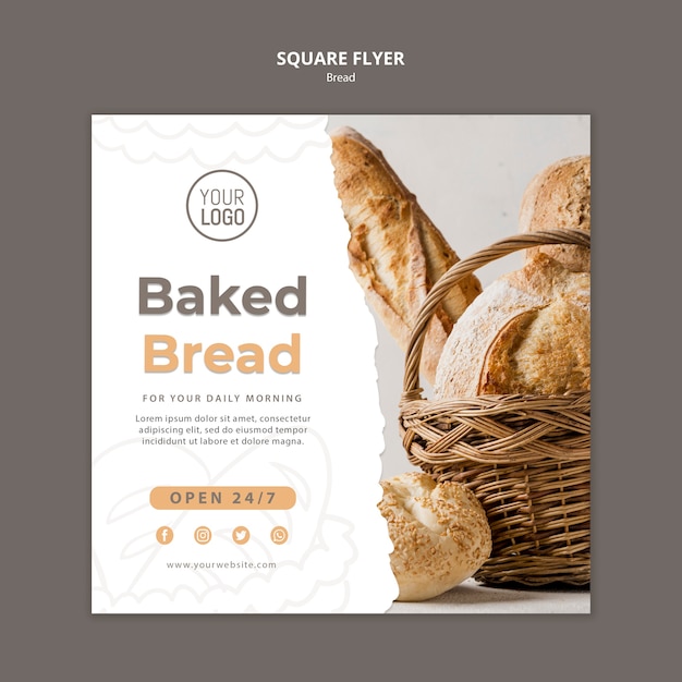 Free PSD bread flyer template