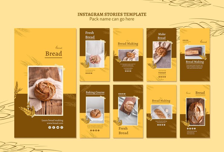 Free PSD bread making instagram stories