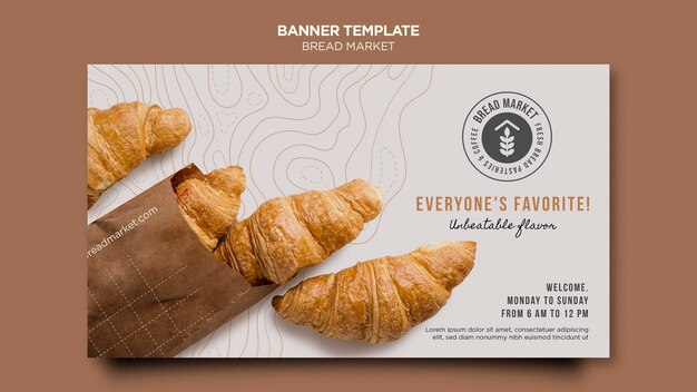 bread market  banner template