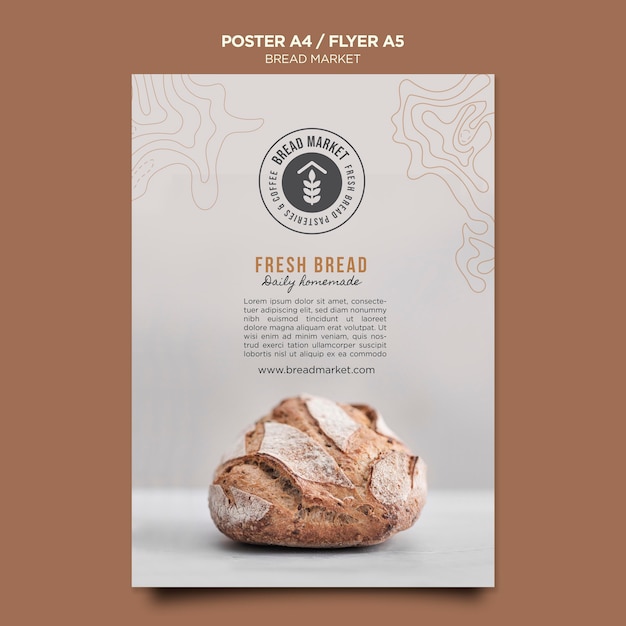 Bread market poster template