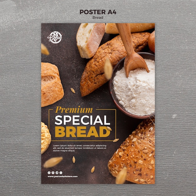 Free PSD bread poster design template