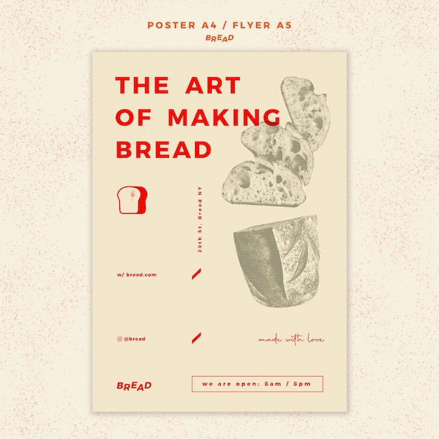 Free PSD bread poster template theme