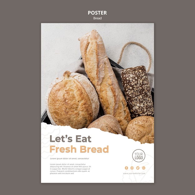 Free PSD bread poster template theme