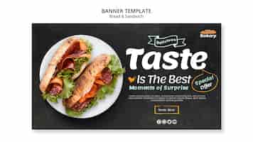 Free PSD bread and sandwich banner theme