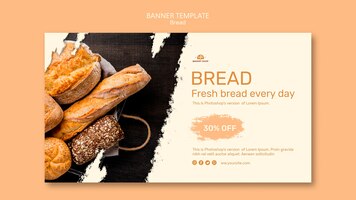 Free PSD bread shop banner template