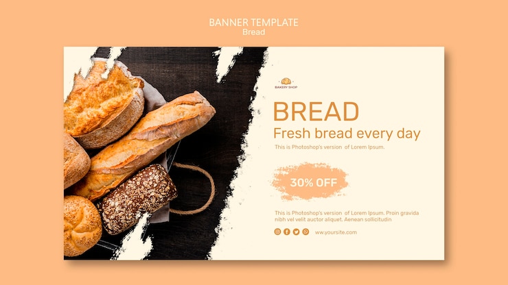 無料PSD パン屋のバナーテンプレート