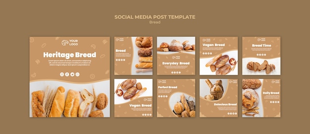 Free PSD bread social media post template