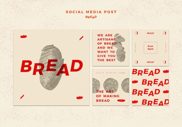 Free PSD bread social media post template