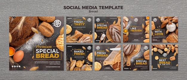 Free PSD bread social media template