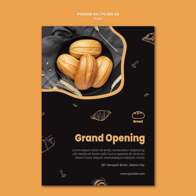 Bread store flyer template