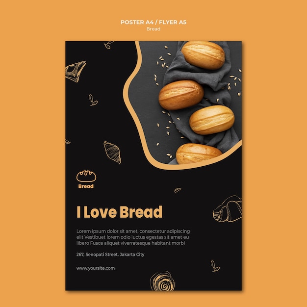 Free PSD bread store poster template