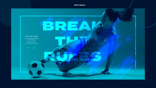 Free PSD break the rules banner template