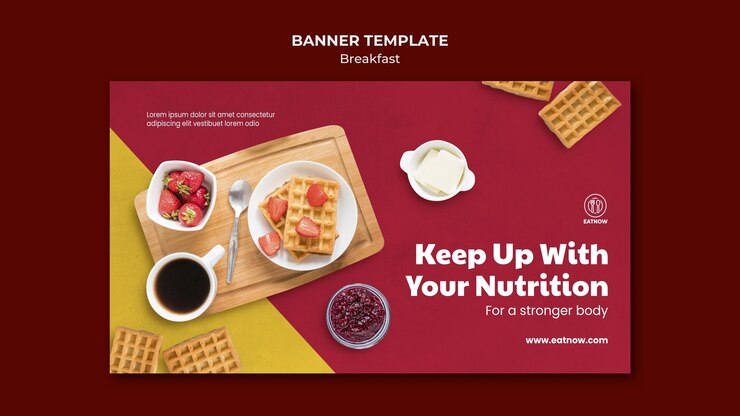 無料PSD 朝食バナーテンプレート
