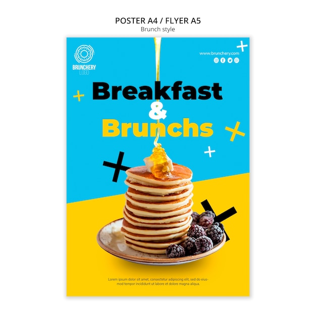 Breakfast and brunch poster template