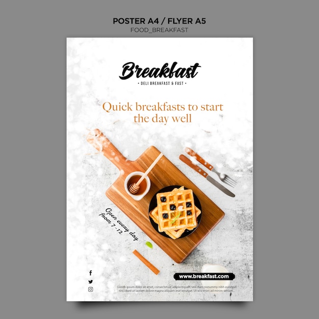 Breakfast concept poster template