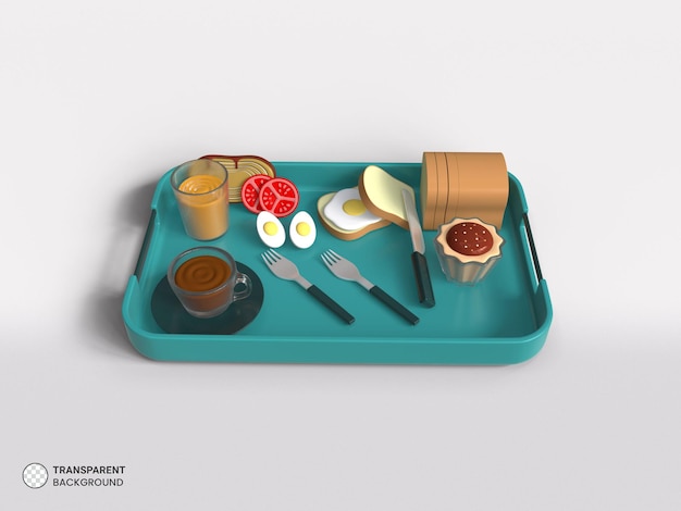 Free PSD breakfast item icon isolated 3d render illustration