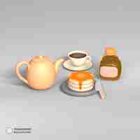 Free PSD breakfast item icon isolated 3d render illustration