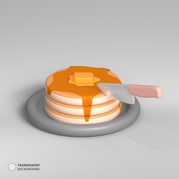 無料PSD 朝食アイテム アイコン分離 3 d レンダリング図