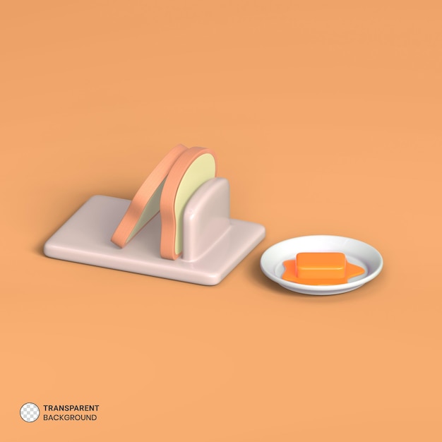 Icona dell'elemento colazione isolato 3d render ilustration