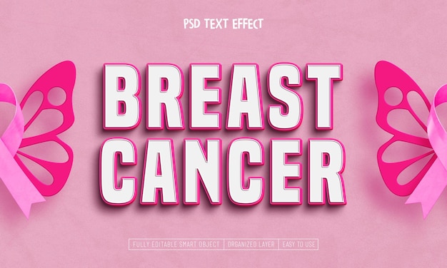 Breast cancer awareness editable text effect