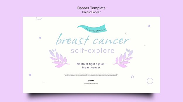 Breast cancer awareness horizontal banner template