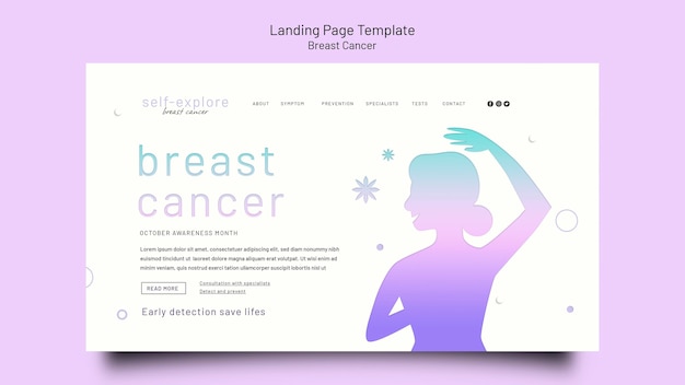 Breast cancer awareness landing page template