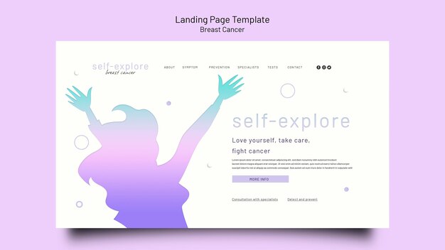 Breast cancer awareness landing page template