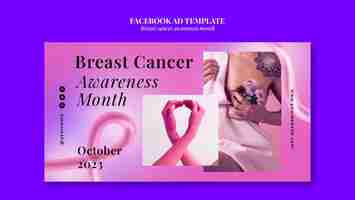 PSD gratuito modello facebook per il mese della sensibilizzazione sul cancro al seno